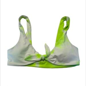 Dippin' Daisy's neon green tie dye swim bikini top size small NWT